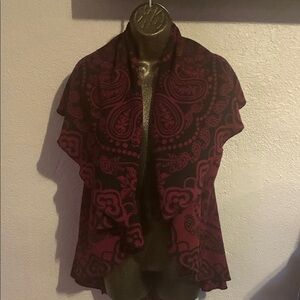 SHAN Black and Magenta Women's Poncho